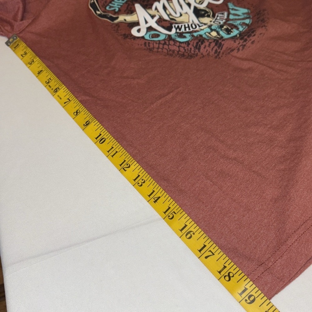 Lulu Mac graphic T-shirt short sleeves crew neck western vibe Size X-Large - Picture 2 of 7